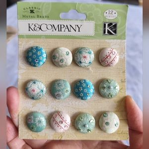 3/$25💙K&Company Classic K Margo Fabric Stiched Brads